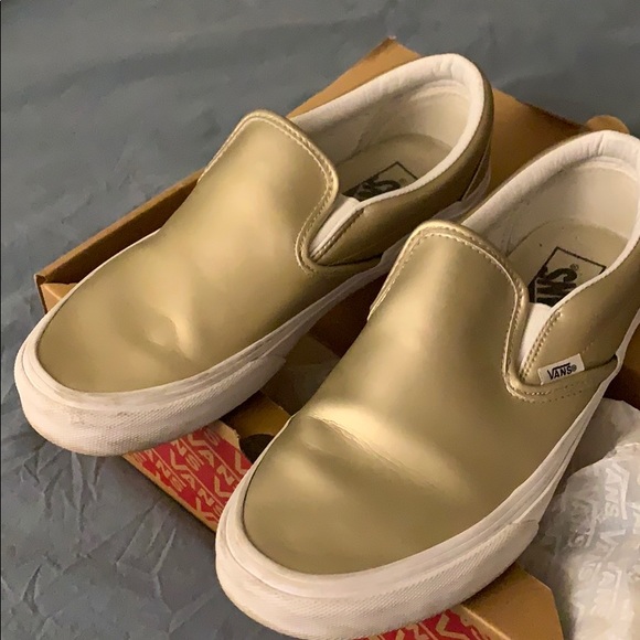 Vans Shoes - Vans Metallic Gold Classic Slip On